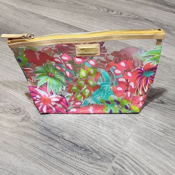 NWOT Simply Southern Clear Floral Travel Clutch Makeup Bag - Picture 1 of 7